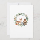 Invitation Arbre à bois Baby shower animal de la forêt (Dos)