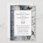 Invitation Arbre à bouleau argenté rustique, Anniversaire (Devant)