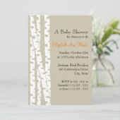 Invitation Arbre à bouleau blanc/ Baby shower (Debout devant)