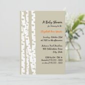 Invitation Arbre à bouleau blanc/ Baby shower (Debout devant)