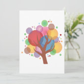Invitation Arbre à bulles colorées (Debout devant)