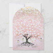 Invitation Arbre à feuilles en forme de cœur rose simple Pot (Dos)