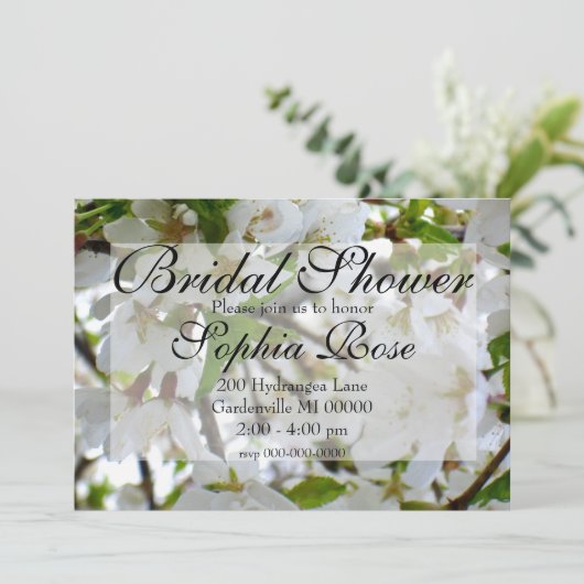 Invitation Arbre à fleurs blanches (Debout devant)