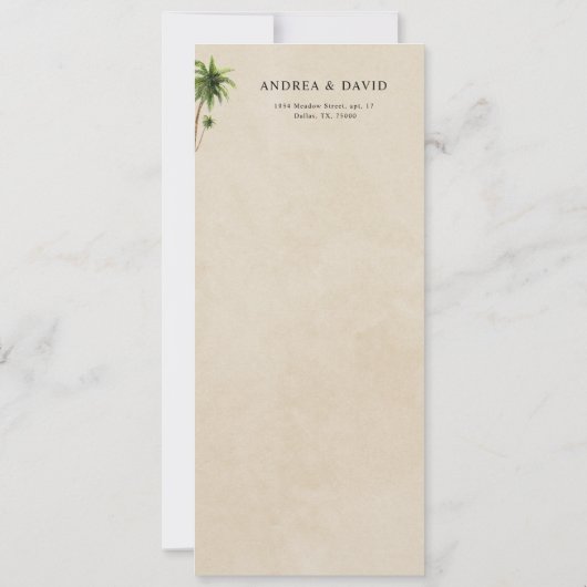 Invitation Arbre à palmier tropical foncé photo Code QR Maria (Dos)