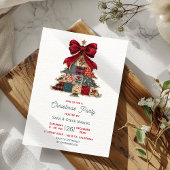 Invitation arbre à patchwork chic noeud de Noël fête de Noël