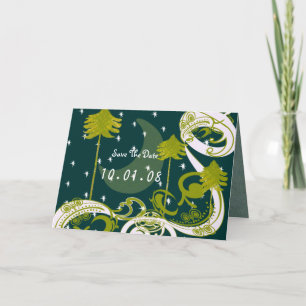 Invitation Arbre à pin bleu et vert turquoise Enregistrer la 