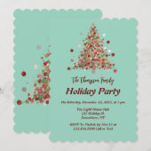 Invitation Arbre à pois fête de Noël (Devant / Derrière)