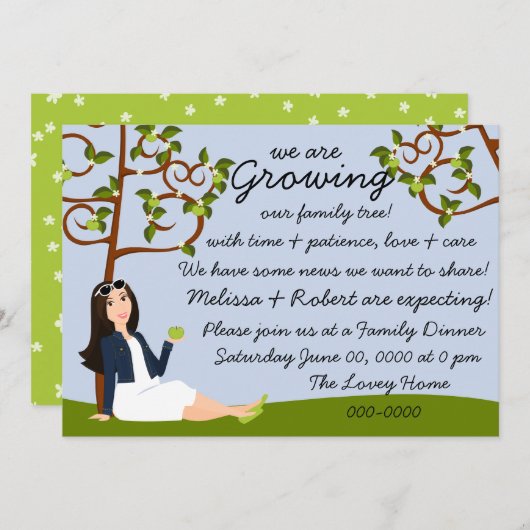 Invitation Arbre à pomme familiale (Devant / Derrière)