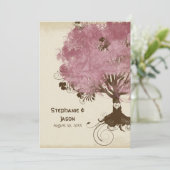 Invitation Arbre à rouleaux moderne de la vie Printemps Art d (Debout devant)