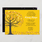 Invitation Arbre abrégé de vie Bat mitzvah de l'or d'invitati (Devant / Derrière)
