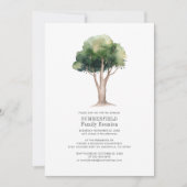 Invitation Arbre aquarelle Reunion familiale moderne (Devant)