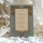 Invitation Arbre Art déco et Mariage de défilement