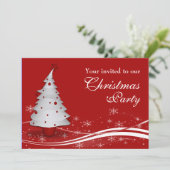 Invitation Arbre blanc de Noël à la fête de Noël des Arrière (Debout devant)