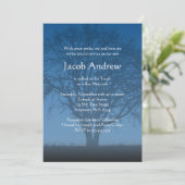 Invitation Arbre bleu rustique de la vie Barre Mitzvah Invita (Debout devant)