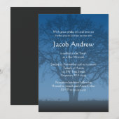 Invitation Arbre bleu rustique de la vie Barre Mitzvah Invita (Devant / Derrière)