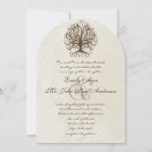 Invitation Arbre Brown Swirl Damas désorganisées (Devant)