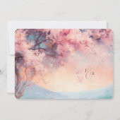 Invitation Arbre cerise en fleurs près du lac Mariage (Dos)