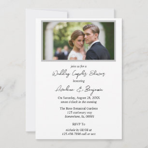 Invitation Arbre Coeur Gradient Photo Mariage Couples Douche