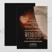 Invitation Arbre Coeur sculpté Rustique et mariage vintage (Devant / Derrière)