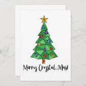 Invitation Arbre coloré géométrique tendance Joyeux Noël (Devant / Derrière)