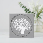 Invitation Arbre d'argent hébreu de mariage juif de la vie (Debout devant)