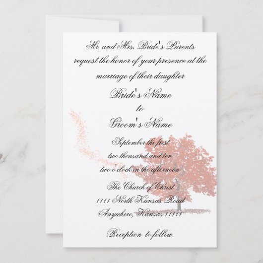 Invitation Arbre d'automne Mariage (Devant)