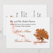 Invitation Arbre d'automne Mariage-rouille (Devant / Derrière)
