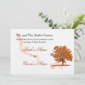 Invitation Arbre d'automne Mariage-rouille (Debout devant)