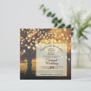 Invitation Arbre d'automne rustique avec lumière Mariage virt