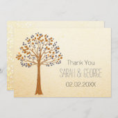 Invitation arbre d'automne, Rustique Mariage de automne Merci (Devant / Derrière)