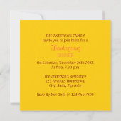 Invitation Arbre d'automne Thanksgiving (Dos)