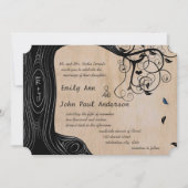 Invitation Arbre de bois flotté sur le papier Brown de mariag (Devant)