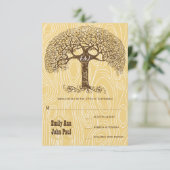 Invitation Arbre de brun tourbillon ivoire grain de bois Mari (Debout devant)