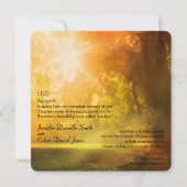 Invitation Arbre de chêne au Mariage du coucher du soleil (Devant)