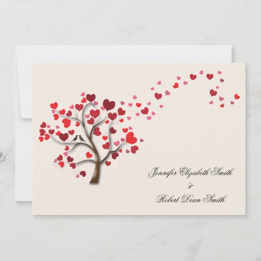 Invitation Arbre de coeur rouge sur Mariage ivoirien (Devant)