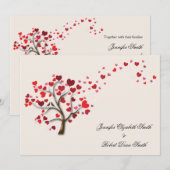 Invitation Arbre de coeur rouge sur Mariage ivoirien (Devant / Derrière)