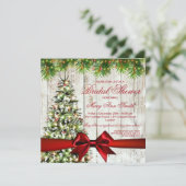Invitation Arbre de douche de mariée de Noël, lumières et rub (Debout devant)