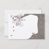 Invitation Arbre de Driftwood Tangerine Birds Purple Leaf Mar (Dos)
