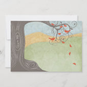 Invitation Arbre de Driftwood Tangerine Oiseaux de mariage In (Dos)
