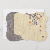 Invitation Arbre de Driftwood Tangerine Oiseaux de mariage In (Dos)