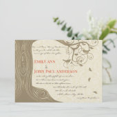 Invitation Arbre de Driftwood Tangerine Oiseaux de mariage In (Debout devant)