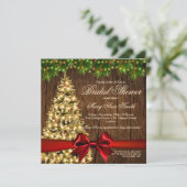 Invitation Arbre de Fêtes des mariées de vacances rustique et (Debout devant)