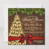 Invitation Arbre de Fêtes des mariées de vacances rustique et (Devant)