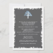 Invitation Arbre de gris et de bleu d'invitation de Mitzvah (Dos)