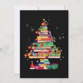 Invitation Arbre de la bibliothèque de Noël joyeux (Dos)