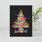 Invitation Arbre de la bibliothèque Joyeux Noël (Debout devant)
