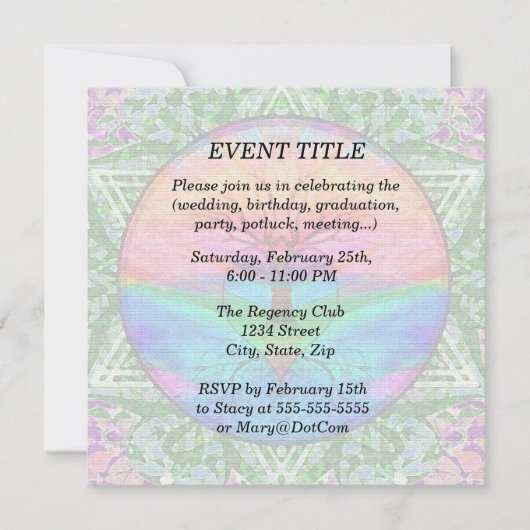 Invitation Arbre de la vie en arc-en-ciel (Devant)