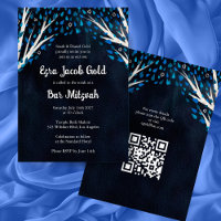 Arbre de la vie étoiles Custom Bat Bar Mitzvah QR