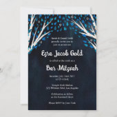 Invitation Arbre de la vie étoiles Custom Bat Bar Mitzvah QR  (Devant)