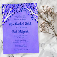 Arbre de la vie Stars Aquarelle Bat Bar Mitzvah